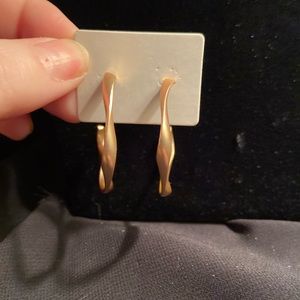 Frosted gold hoop earrings brand new and never worn